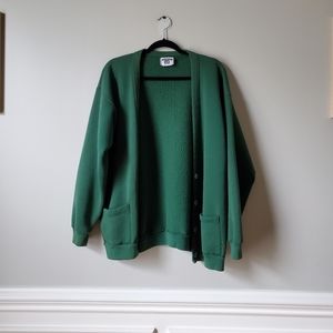 VINTAGE | Lee Green Oversized Grandpa Sweater Cardigan | OS